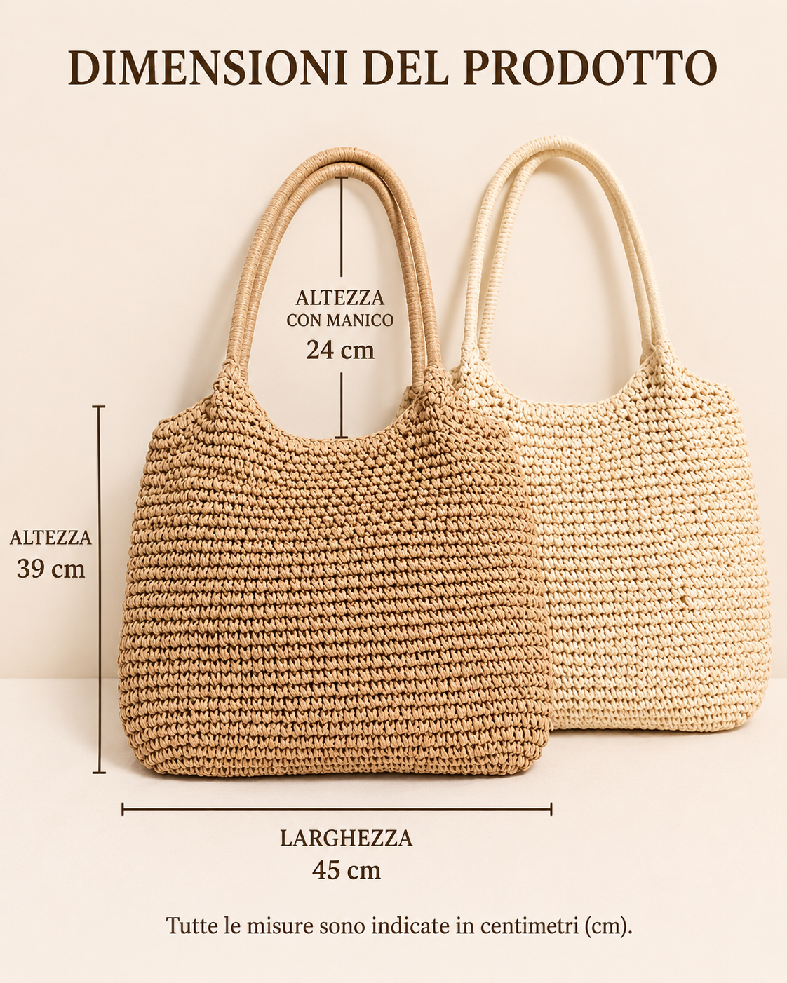 Manuela | Bolso Bandolera de Paja Trenzada con Encanto Natural - Natural Claro
