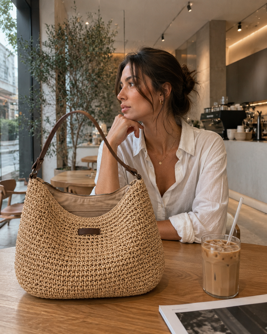 Simona | Bolso elegante de piel trenzada