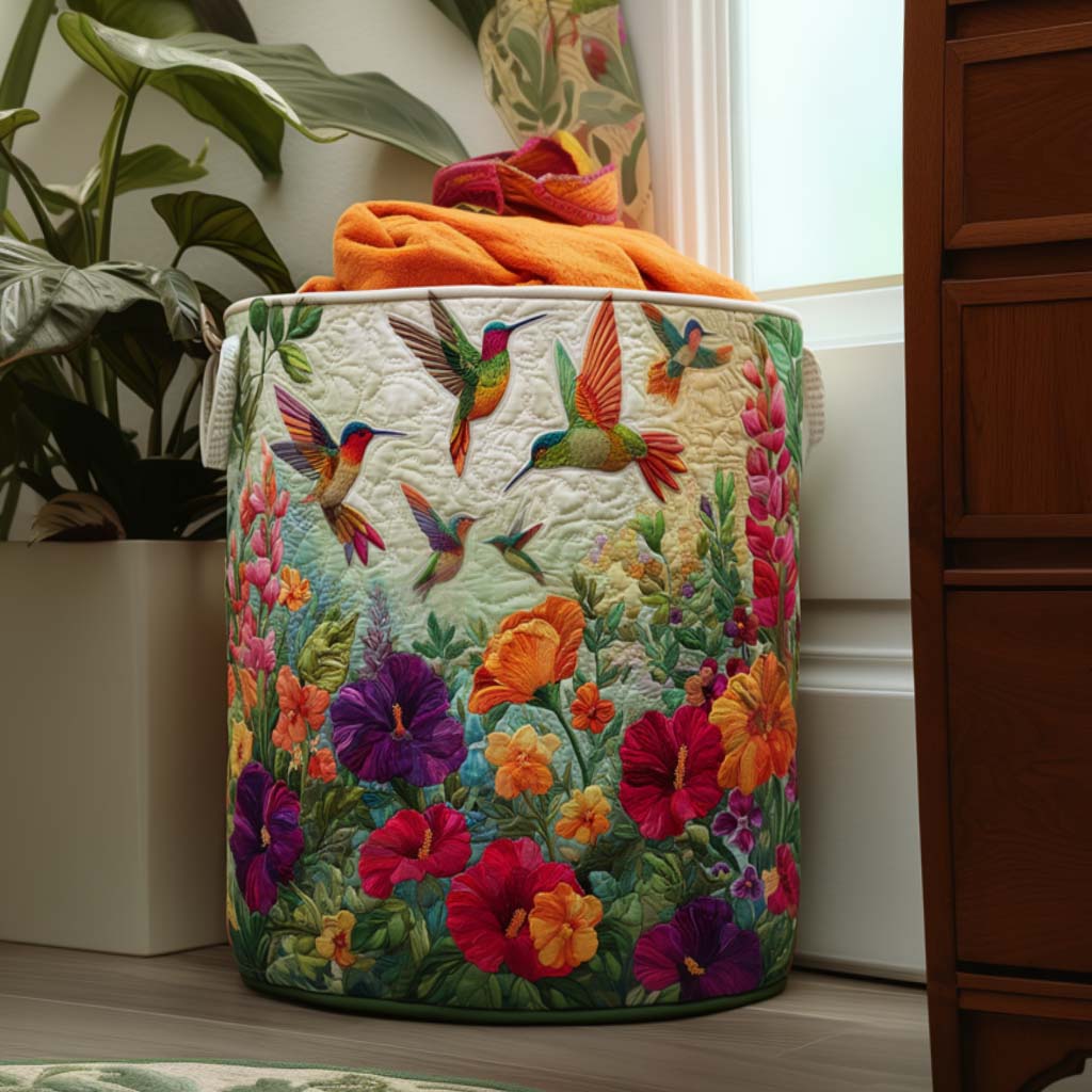 Flora | Cesto de ropa acolchado a mano