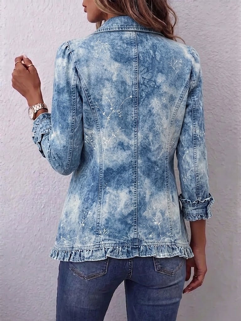 Genoveva | Elegante chaqueta con estampado botánico difuminado