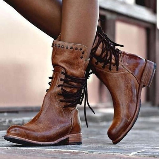 Botas de cuero con cordones – Elegancia y comodidad para el día a día