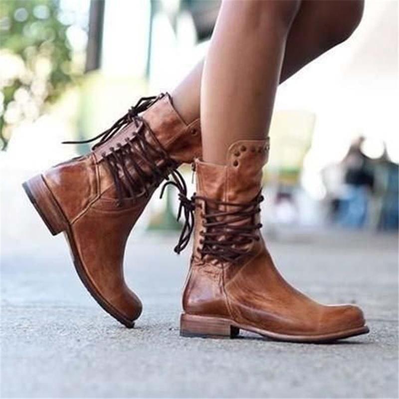 Botas de cuero con cordones – Elegancia y comodidad para el día a día