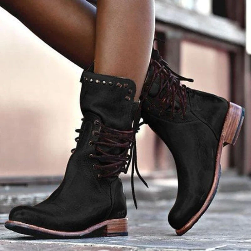 Botas de cuero con cordones – Elegancia y comodidad para el día a día