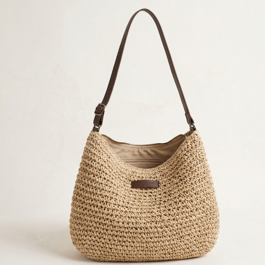 Cinzia | Bolso elegante trenzado color arena
