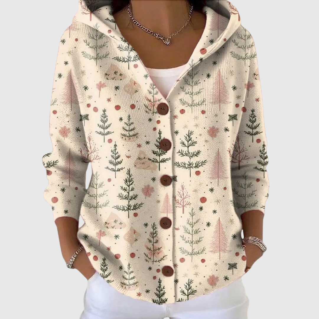 Marcella | Chaqueta de punto con capucha elegante y versátil