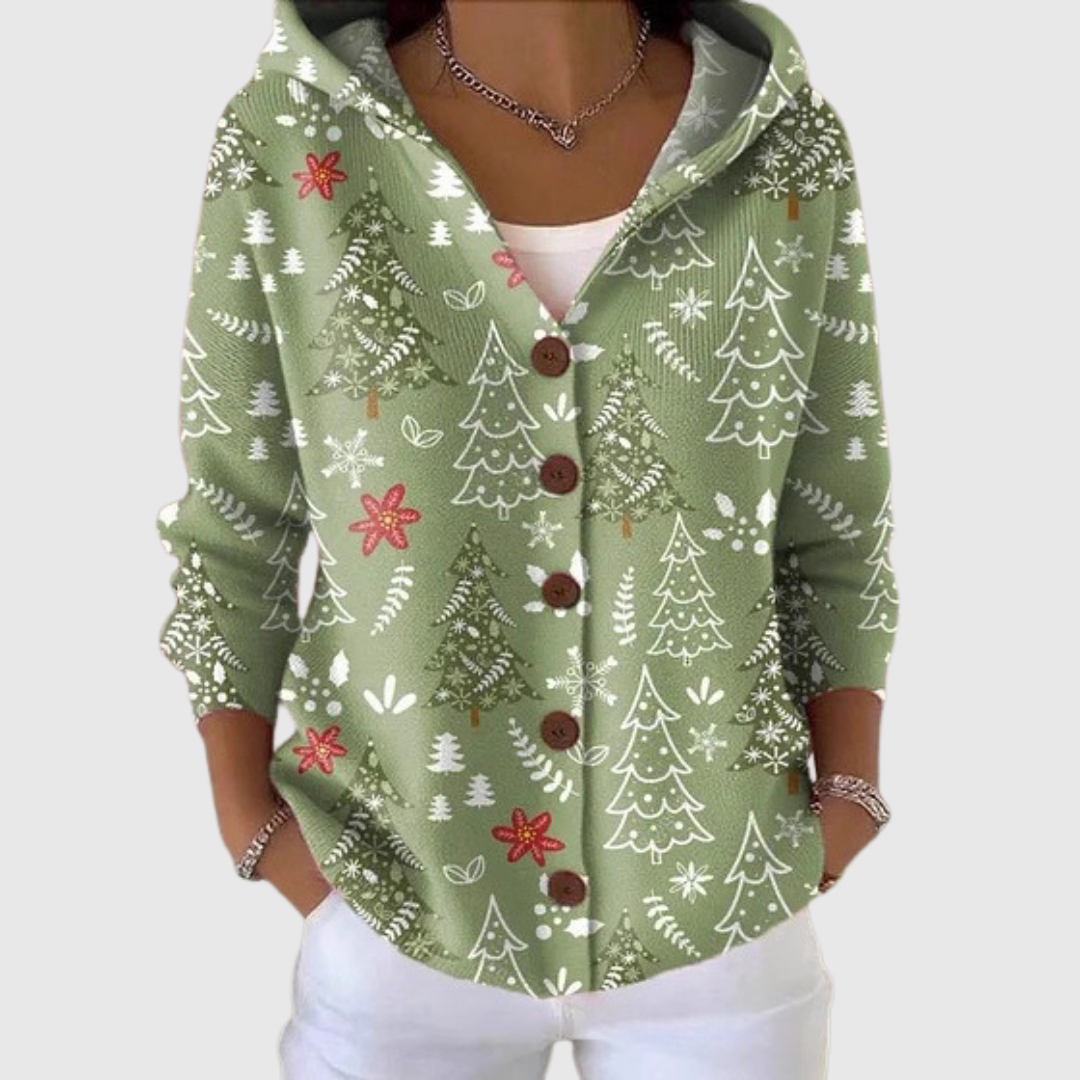 Chiara | Chaqueta de punto con capucha elegante y versátil