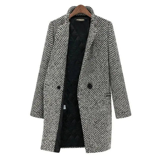Elegante abrigo de lana 3/4 para mujer