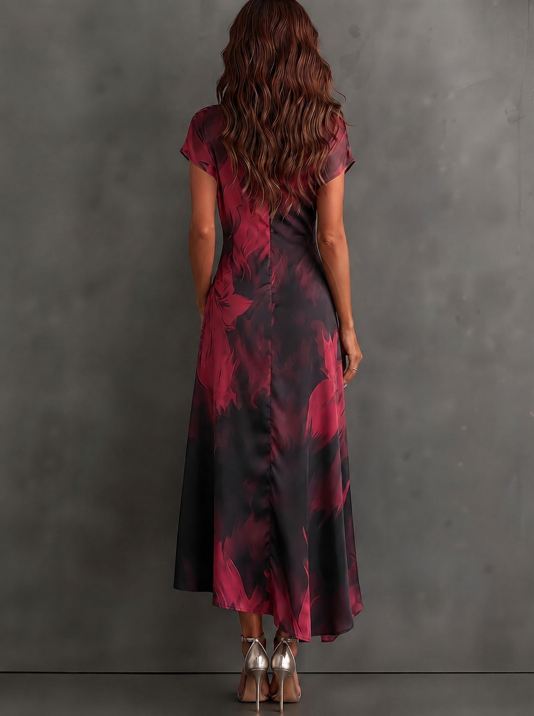 SOFIA | Vestido midi envolvente con estampado abstracto