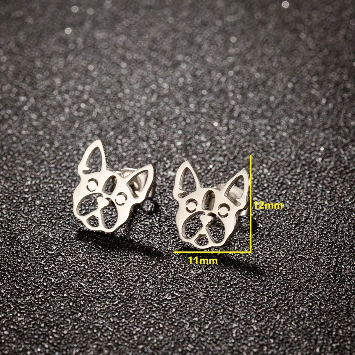 Pendientes de botón con diseño de perro