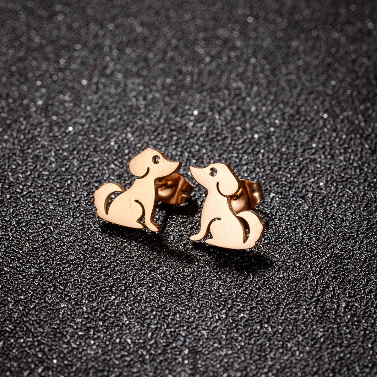 Pendientes de botón con diseño de perro
