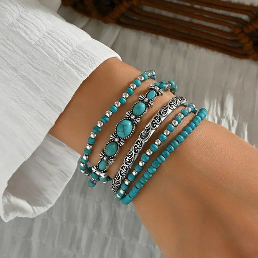 Siena | Elegante conjunto de pulseras turquesa