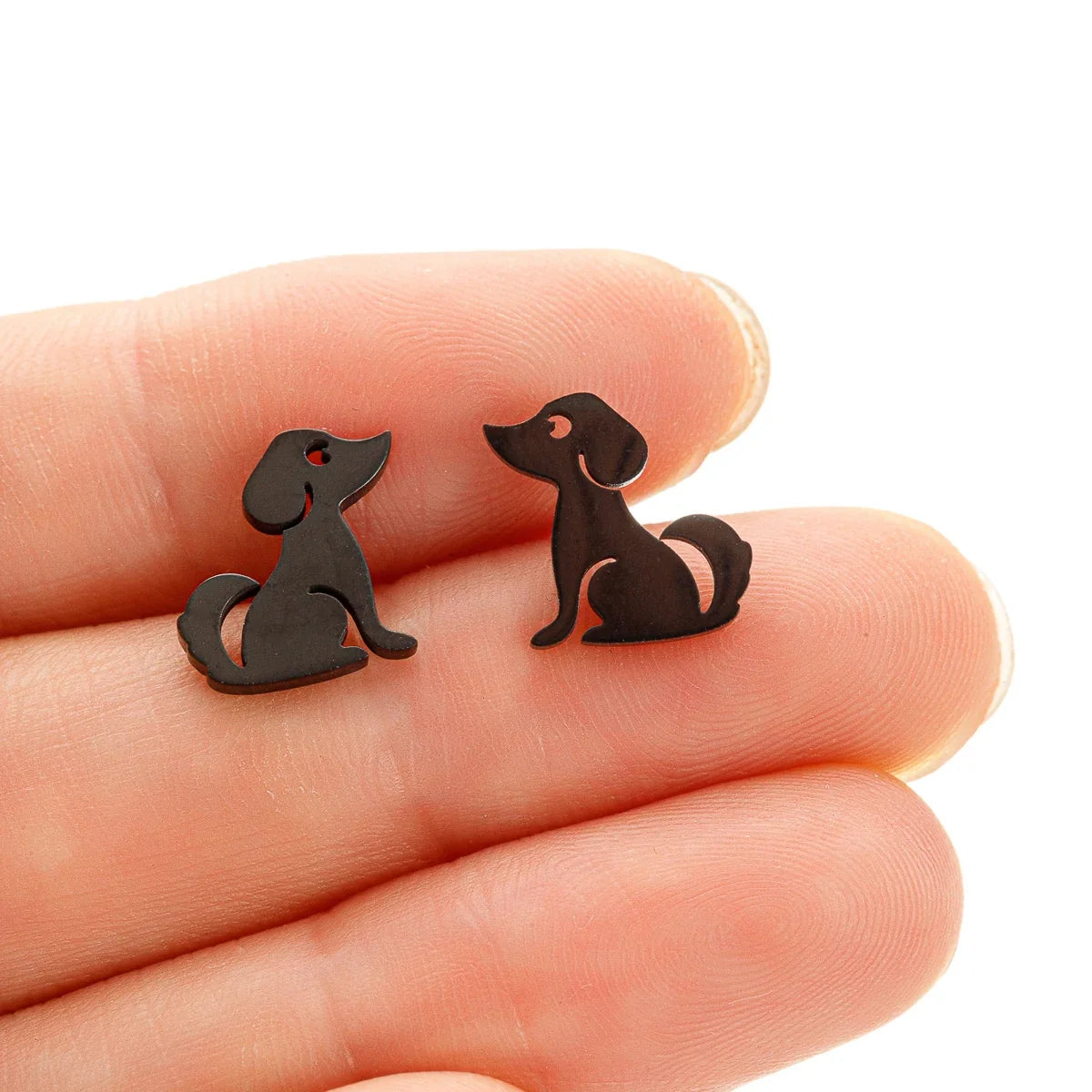 Pendientes de botón con diseño de perro