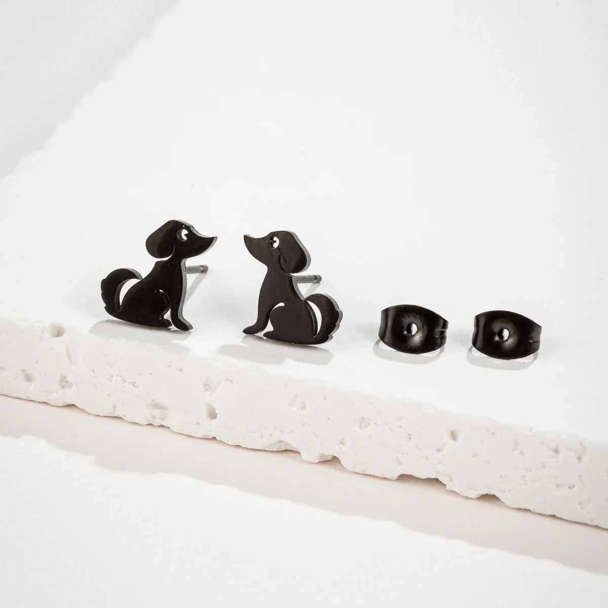 Pendientes de botón con diseño de perro