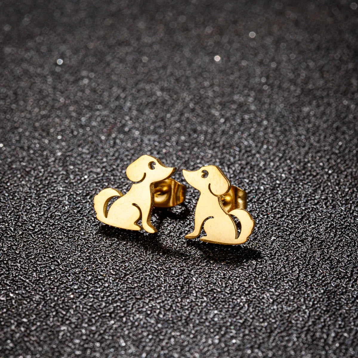 Pendientes de botón con diseño de perro