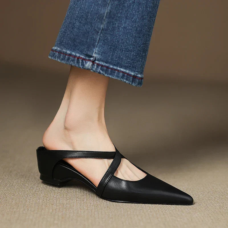 Aluna | Mules Elegantes de Piel Genuina de Calidad