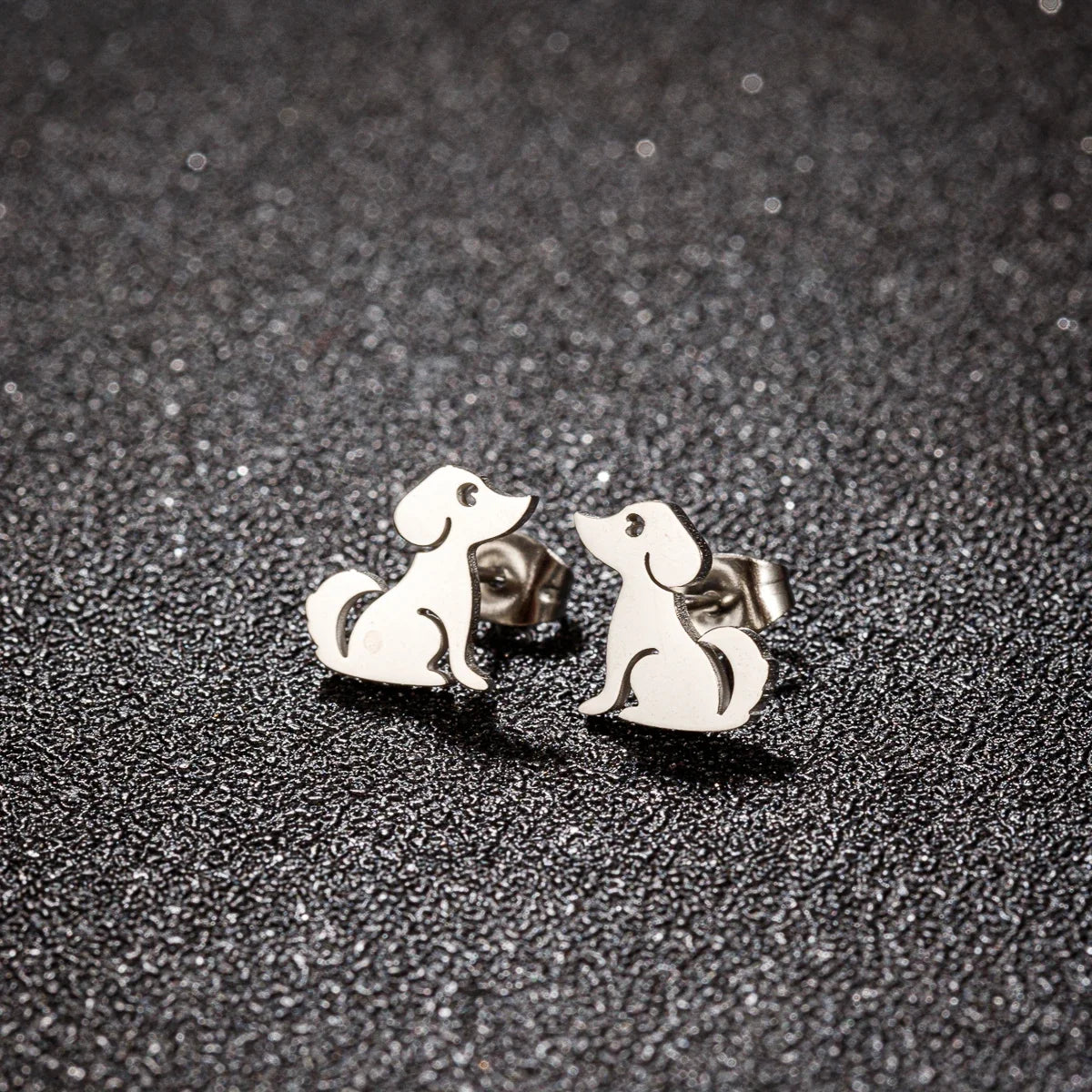 Pendientes de botón con diseño de perro