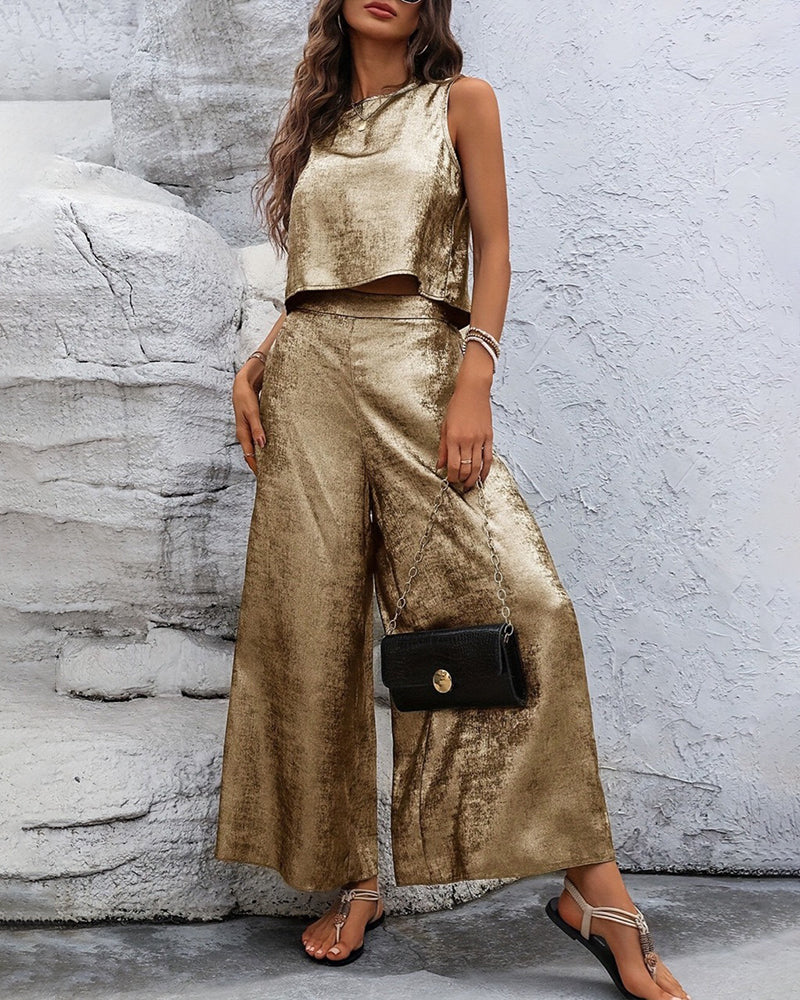 DAFNE | Elegante conjunto de dos piezas en tejido metálico