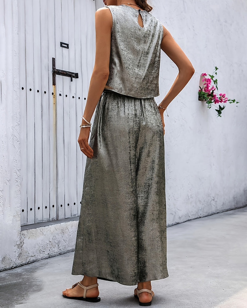 DAFNE | Elegante conjunto de dos piezas en tejido metálico