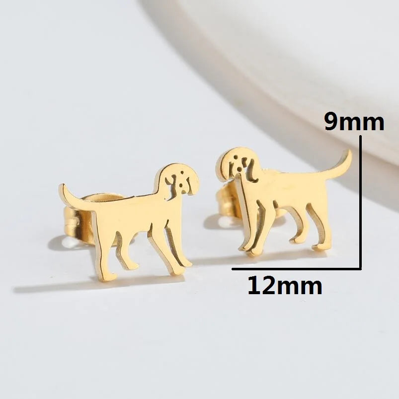 Pendientes de botón con diseño de perro
