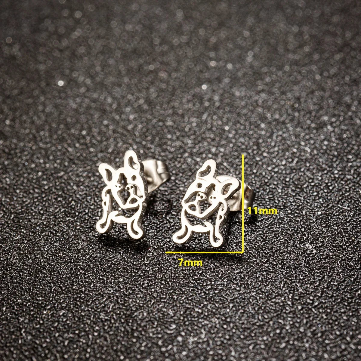 Pendientes de botón con diseño de perro