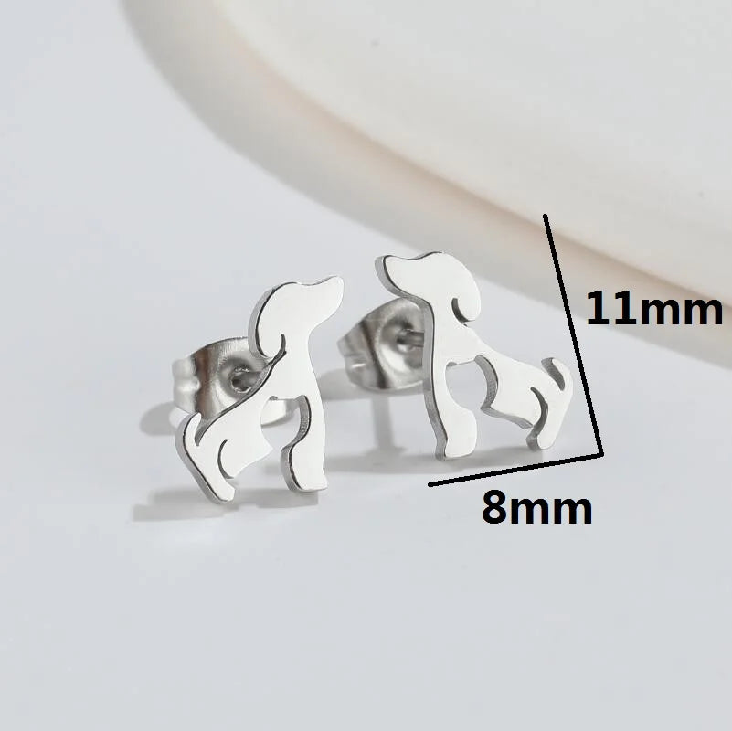Pendientes de botón con diseño de perro