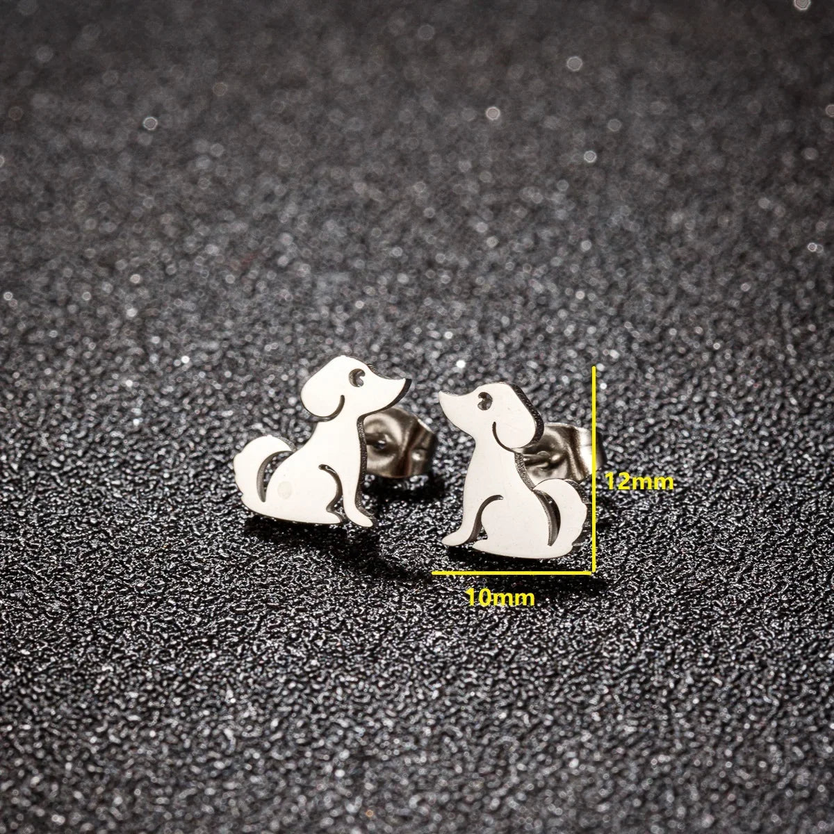 Pendientes de botón con diseño de perro