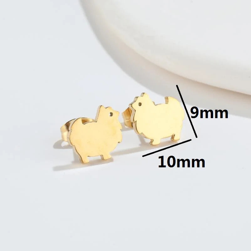 Pendientes de botón con diseño de perro