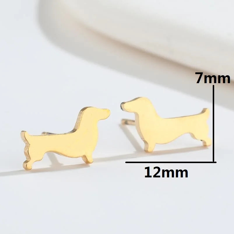 Pendientes de botón con diseño de perro