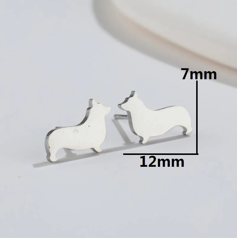 Pendientes de botón con diseño de perro