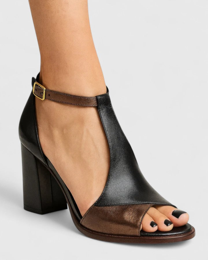 Lorenza | Elegantes sandalias con tacón geométrico