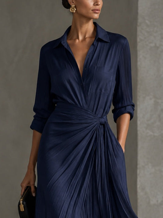 VITTORIA | Elegante vestido camisero largo de estilo refinado