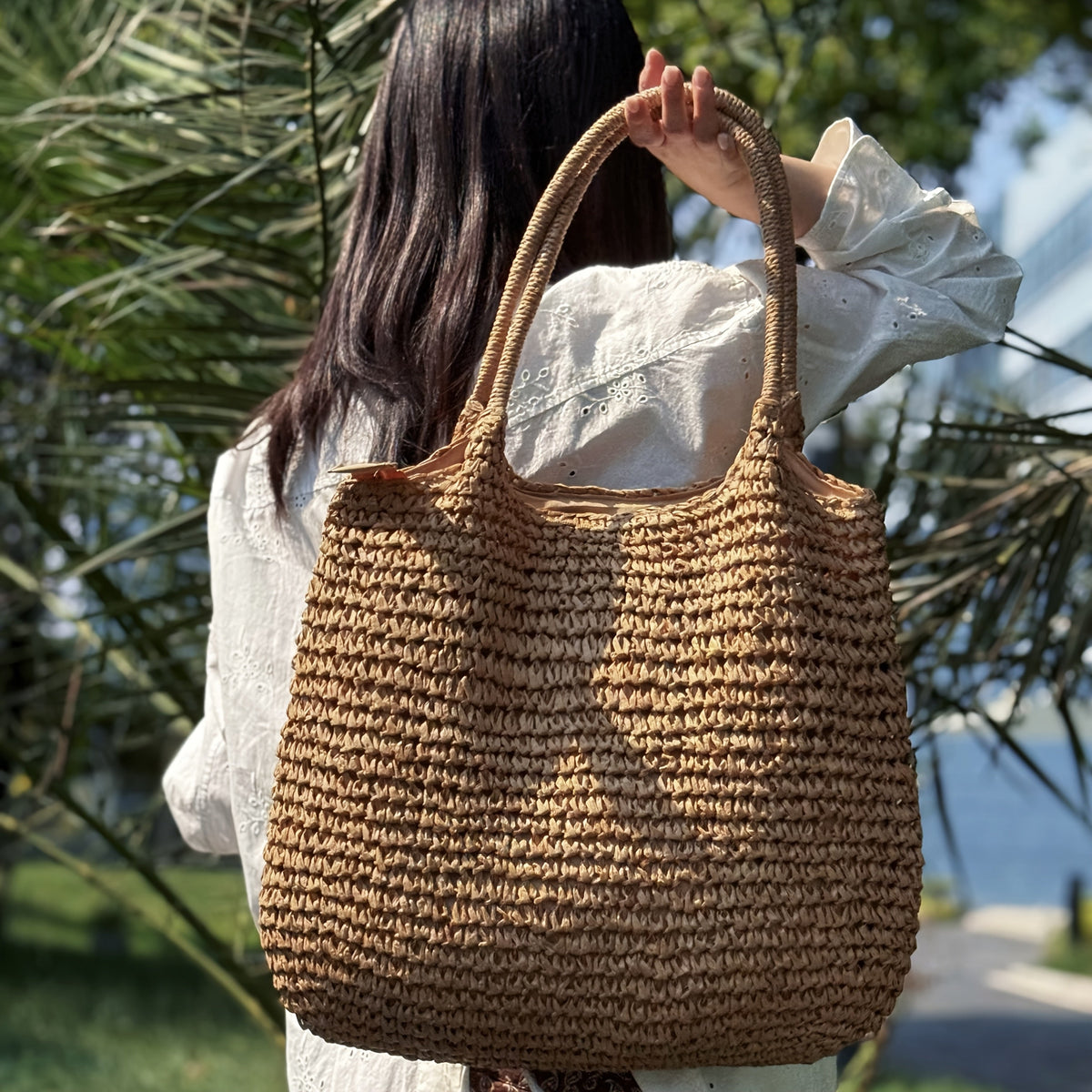 Manuela | Bolso Bandolera de Paja Trenzada con Encanto Natural - Natural Claro