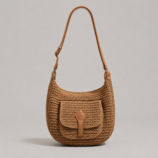 Chiara | Bolso de hombro marrón trenzado para todos los días