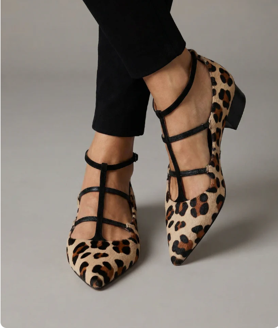 Franca | Zapatos de tacón con estampado de leopardo y elegante correa