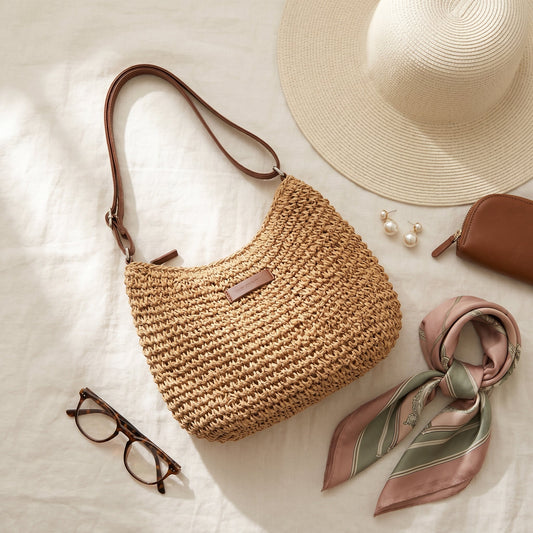 Colomba | Elegante bolso trenzado color caqui