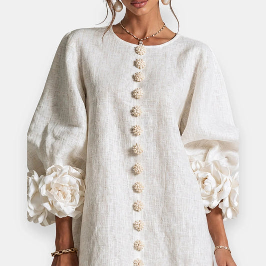 Julieta | Vestido con estampado floral en relieve
