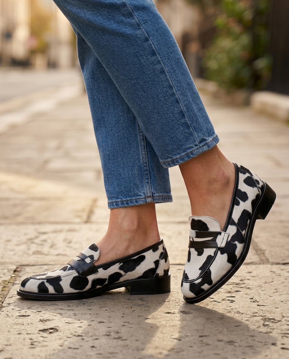 Mocasín Nives — Elegante diseño penny en piel de vaca