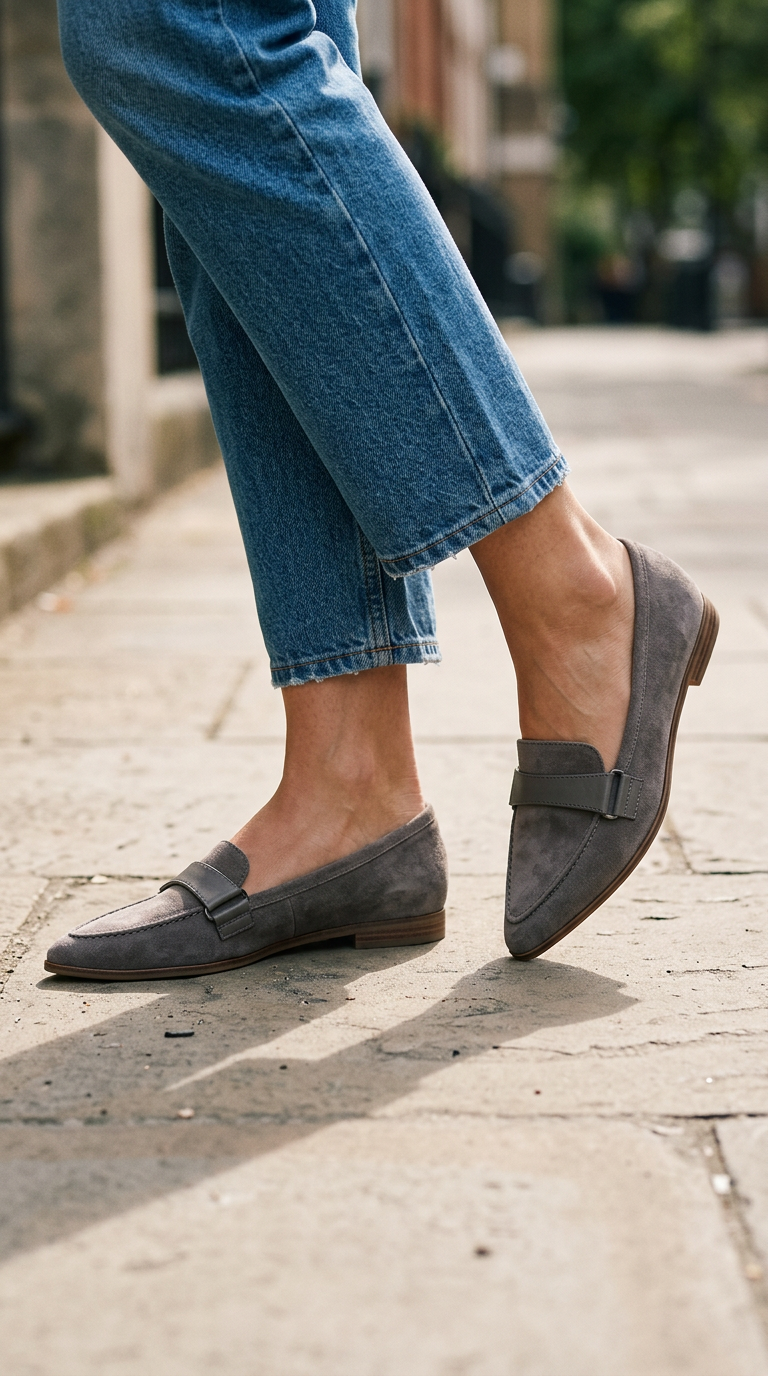 Mocasines de punta con elegante franja en el empeine