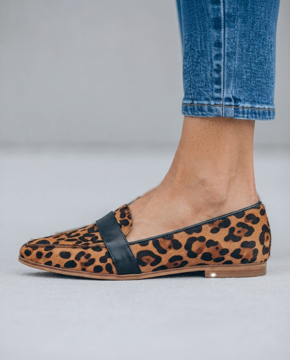 Mocasines de punta con elegante franja en el empeine