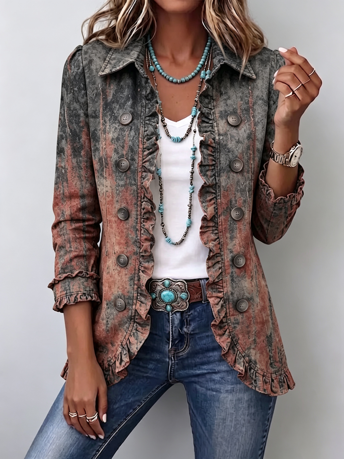 Benita | Chaqueta Texturizada con Efecto Degradado