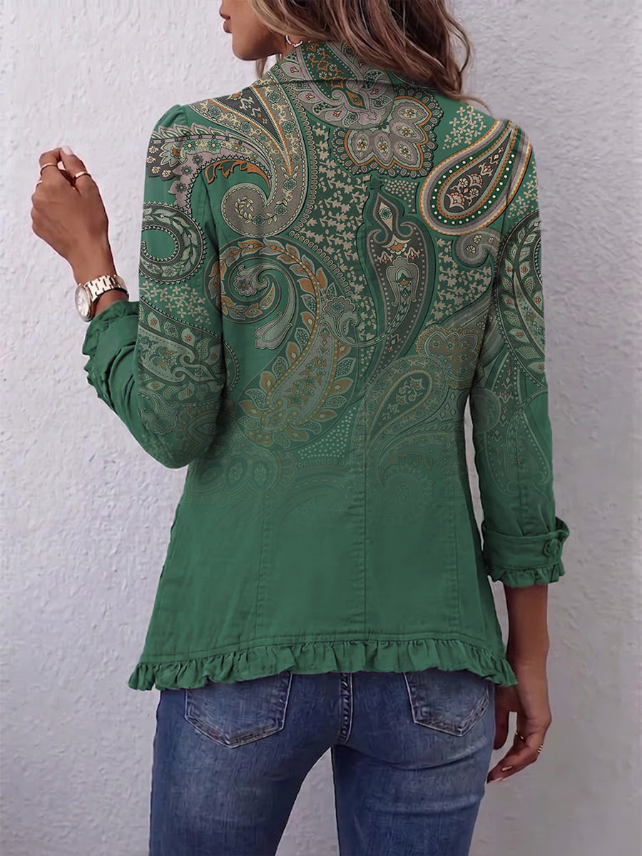 Jacinta | Elegante chaqueta de cachemira verde