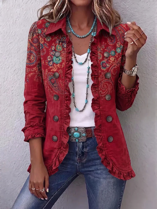 Inmaculada | Elegante chaqueta de cachemira con volantes