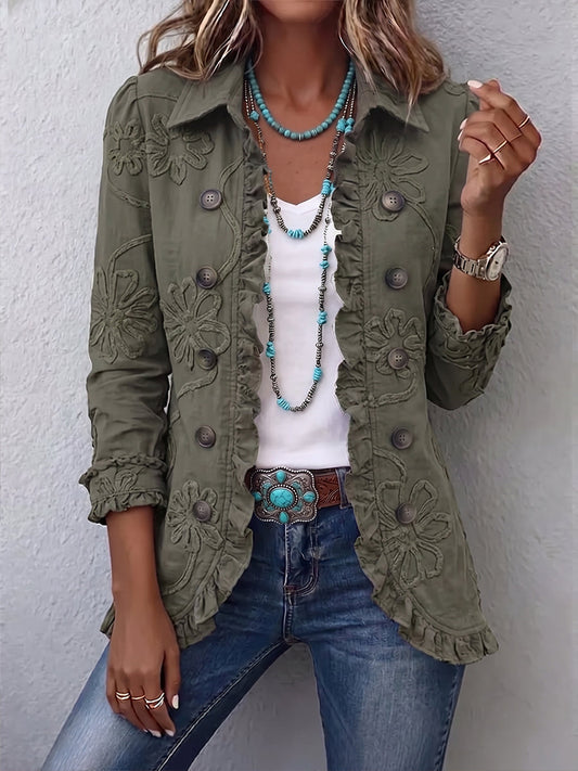 Ascensión | Chaqueta Bordada Elegante con Volantes