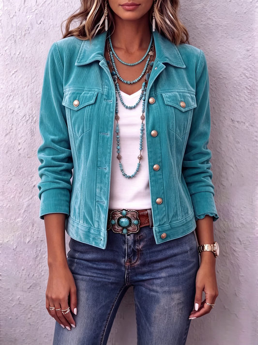 Rafaela | Chaqueta vintage bohemia de terciopelo de alta calidad