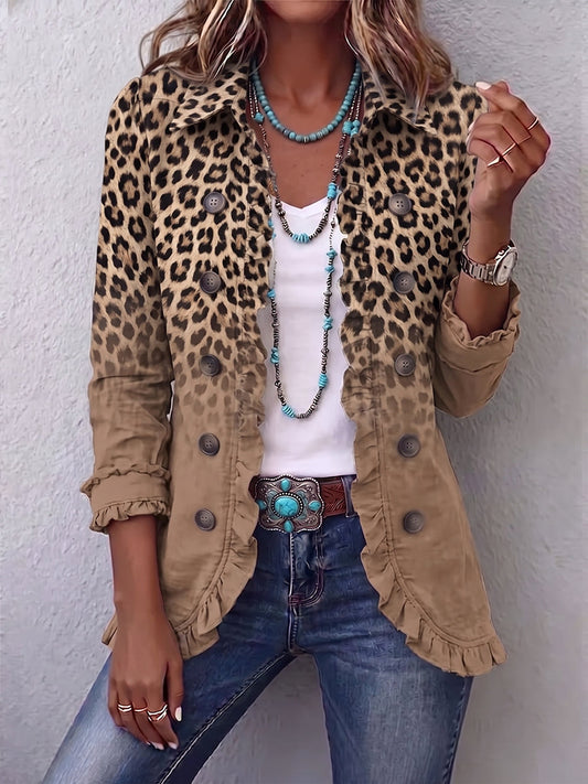 Ángeles | Chaqueta con estampado de leopardo color caramelo