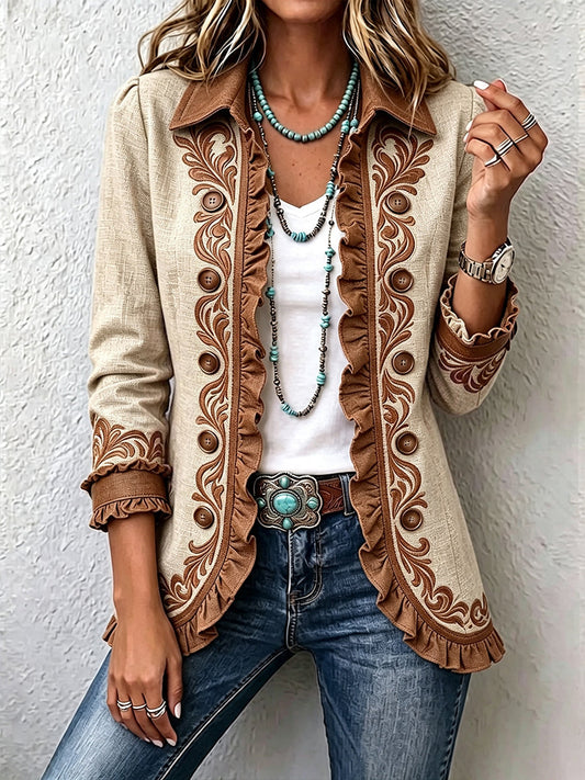 Almudena | Elegante chaqueta con bordados florales