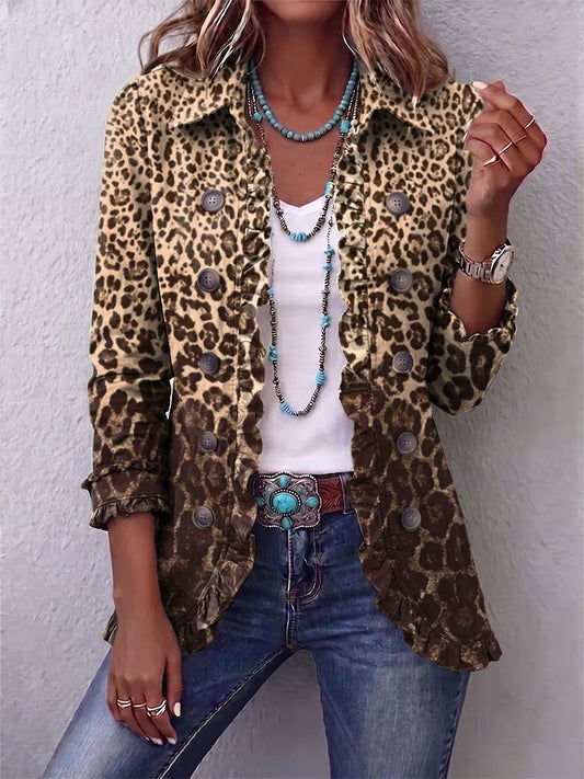 Nazaret | Chaqueta con estampado de leopardo, suave y glamurosa